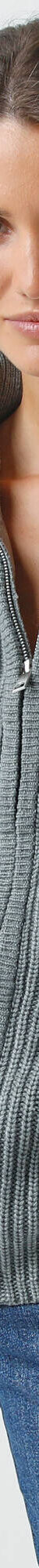 Gilet zippé en maille perlée (gris chiné) Gilet zippé en maille perlée (gris chiné)